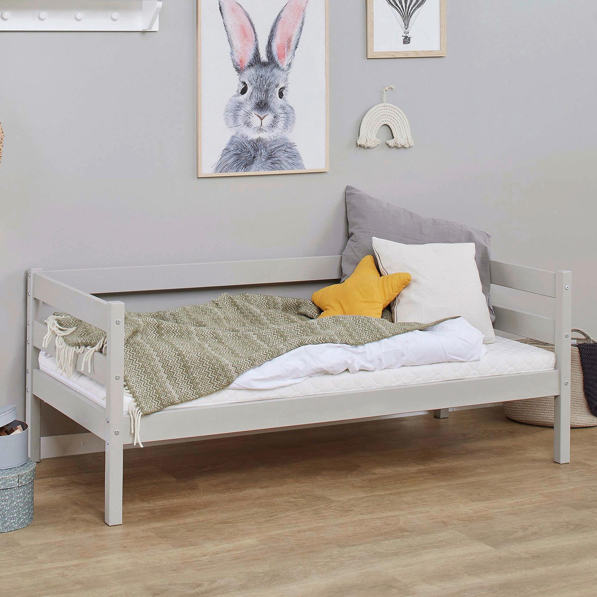 Kinder-/jugenbett Comfort Grau, Lf: Ca. 70x160 Cm - Grau/Kieferfarben, MODERN, Holz (70/160cm) - MID.YOU