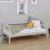 Kinder-/jugenbett Comfort Grau, Lf: Ca. 70x160 Cm - Grau/Kieferfarben, MODERN, Holz (70/160cm) - MID.YOU