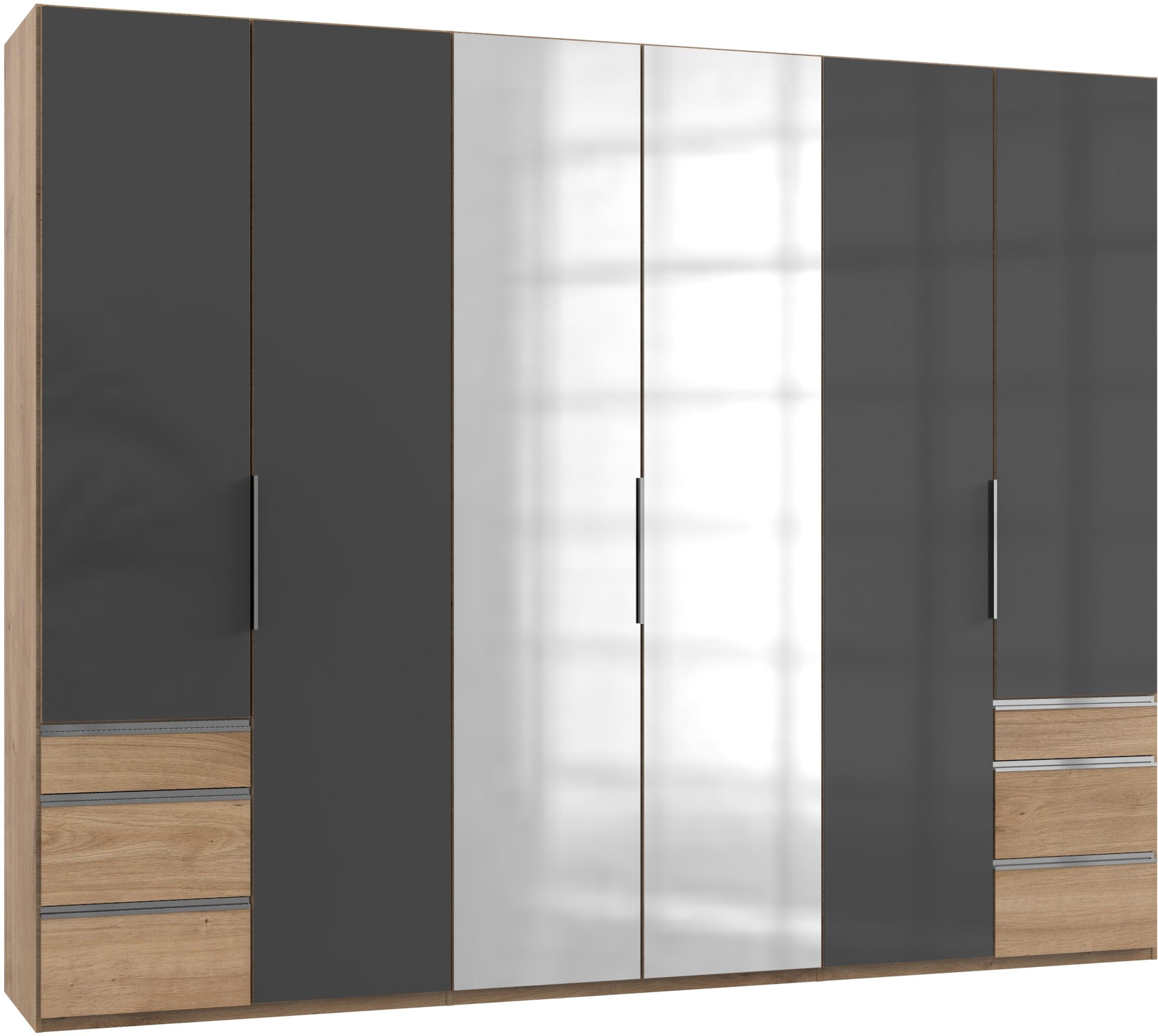 Drehtürenschrank 300cm Level, Grau/eiche Dekor - Eichefarben/Grau, MODERN, Glas/Holzwerkstoff (300/236/58cm) - MID.YOU