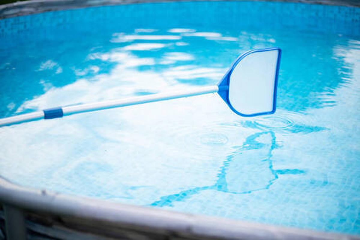 Aufstellpool Rund mit Leiter D: 427 cm - Grau, KONVENTIONELL, Kunststoff (427/107cm)