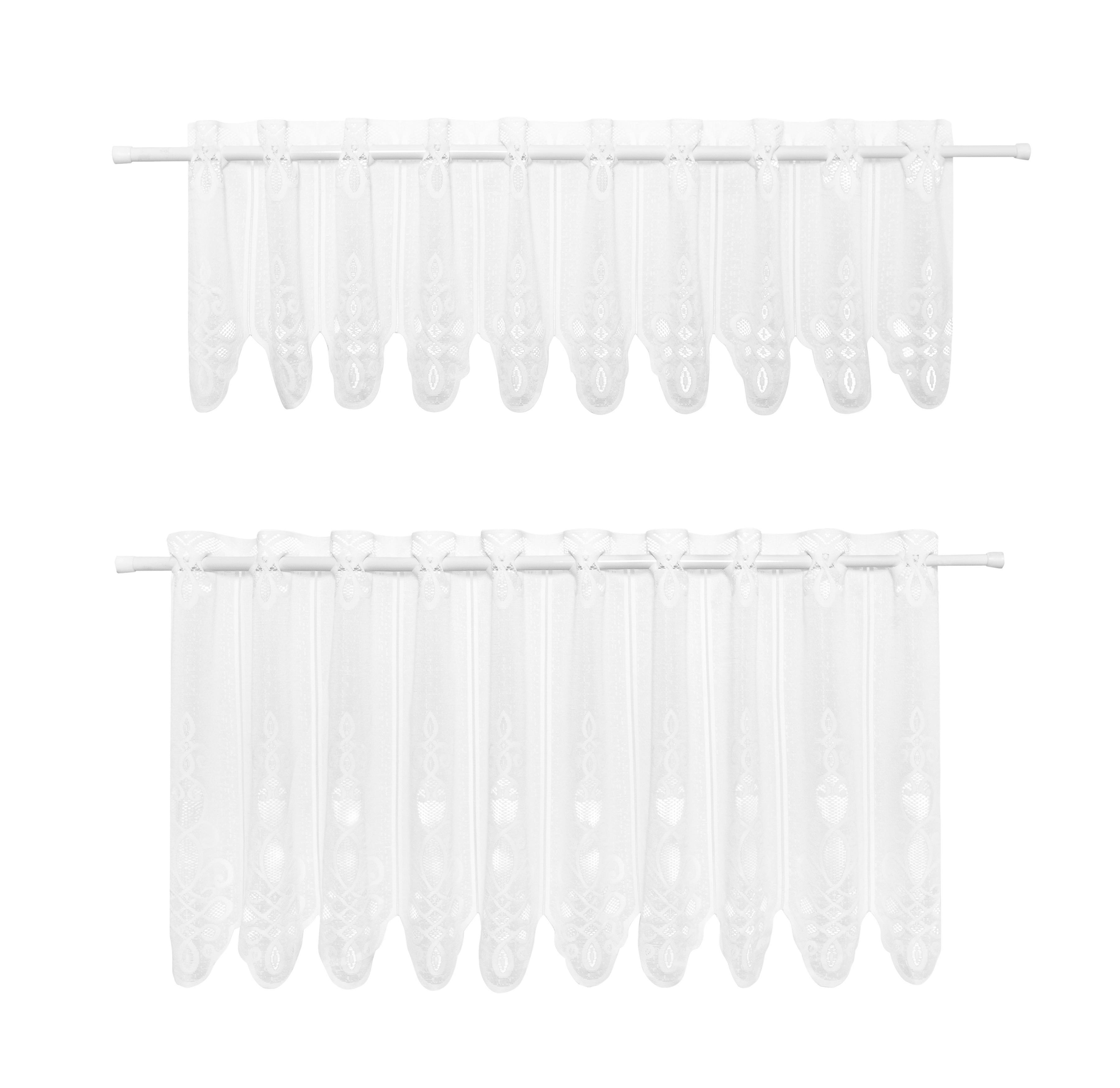 Kurzgardine Gitte 2er Set - Weiß, KONVENTIONELL, Textil - Ondega