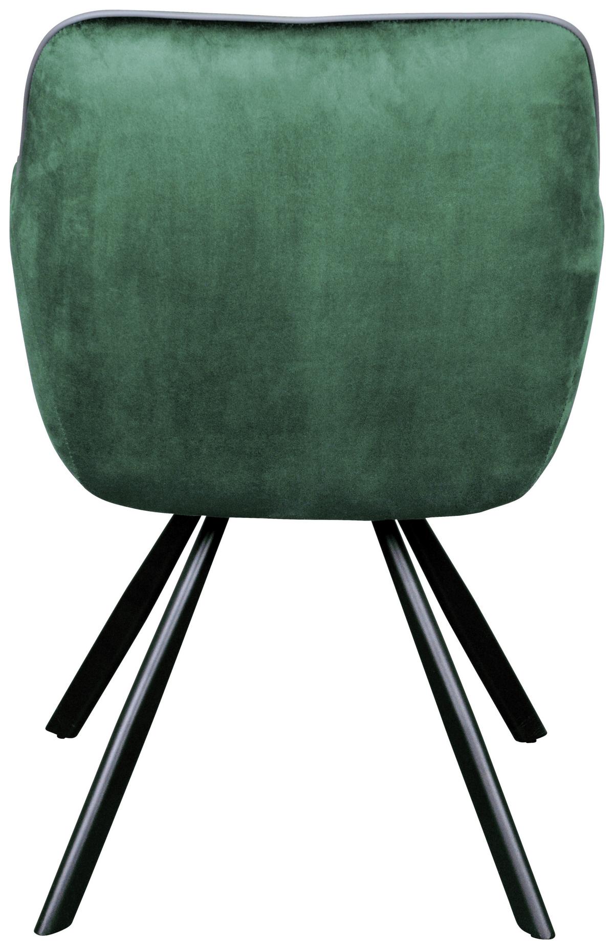 Stolička s podrúčkami zelená - čierna/zelená, Modern, kov/textil (60/85,5/57,5cm) - MID.YOU