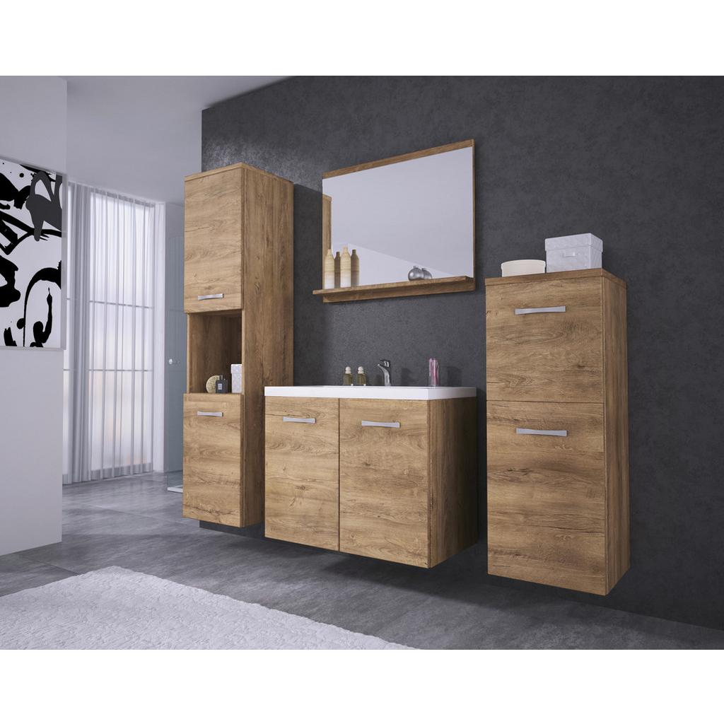 Badmöbel-Set 5--teilig. Malo B: 140 cm Eichfarben