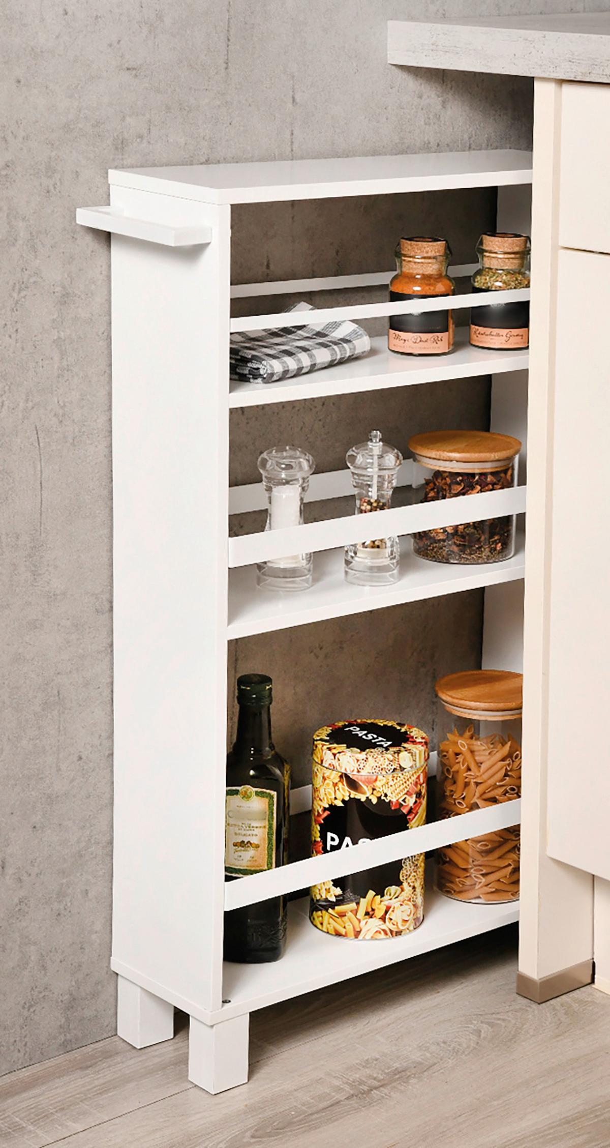 Servierwagen Holz Wolfgang Weiß mit Ablageplatte - Weiß, Basics, Holz/Kunststoff (50/15/79cm) - Kesper