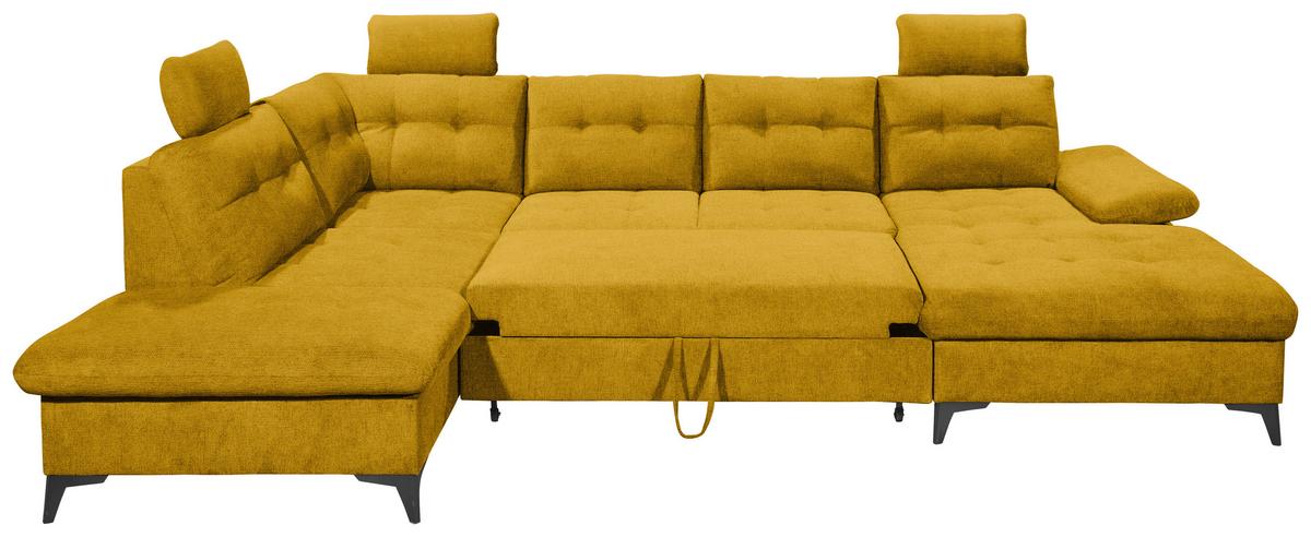 Wohnlandschaft Durban U Gelb U: 218/324/170 Cm - Gelb/Schwarz, KONVENTIONELL, Textil (218/324/170cm) - MID.YOU