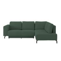 Rohová sedačka VENI, pravá, tmavě zelený manšestr - černá/tmavě zelená, Moderní, textil (272/210cm) - Ondega
