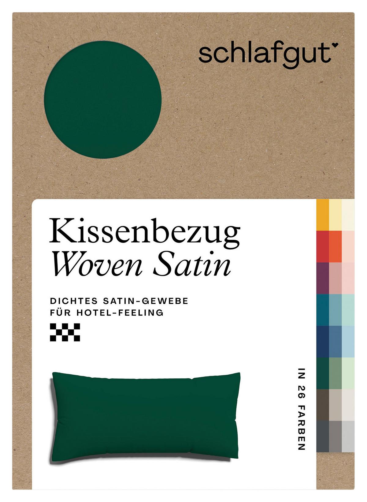 Kopfpolsterbezug Woven Satin - Dunkelgrün, Basics, Textil (40/80cm) - Schlafgut