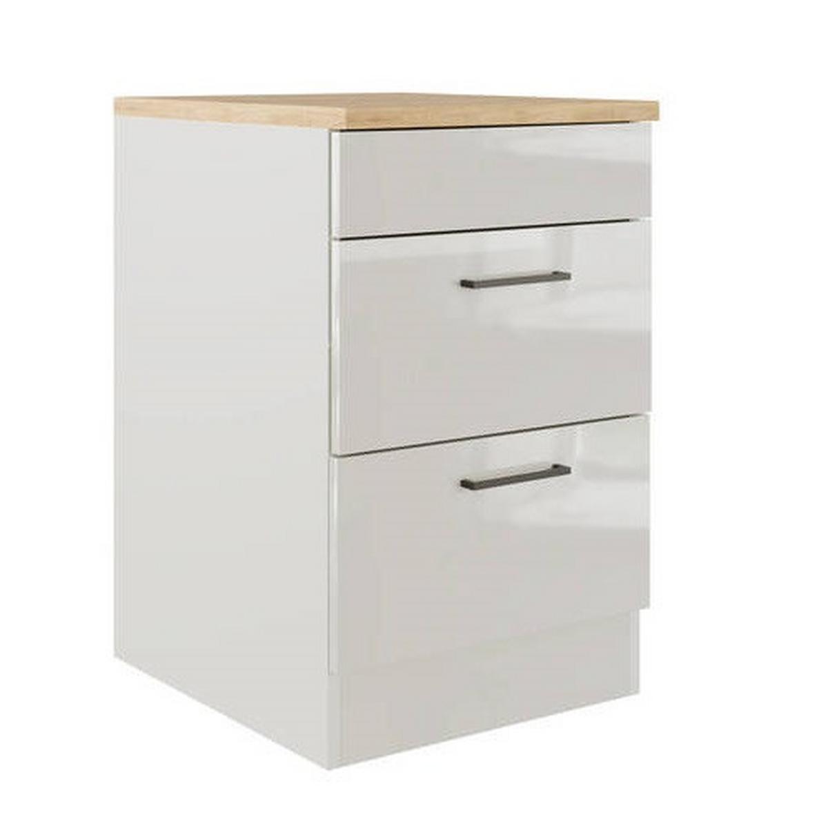 Skrinka pod varnú dosku LEVI LEVI -LAGER- - čierna/farba duba, Modern, kov/kompozitné drevo (60/85/60cm) - FlexWell