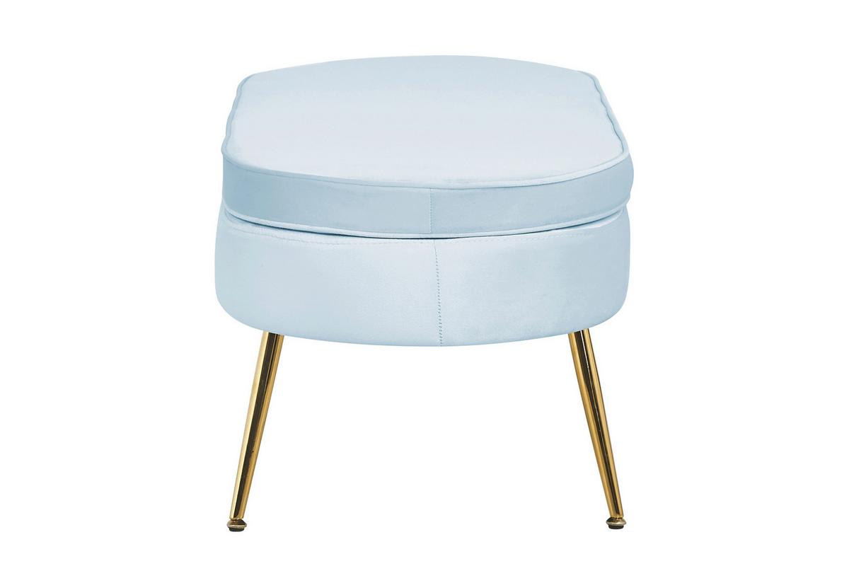 Hocker Hellgrau B: 99 Cm - Goldfarben/Hellgrau, MODERN, Textil (99/40/44cm) - Livetastic