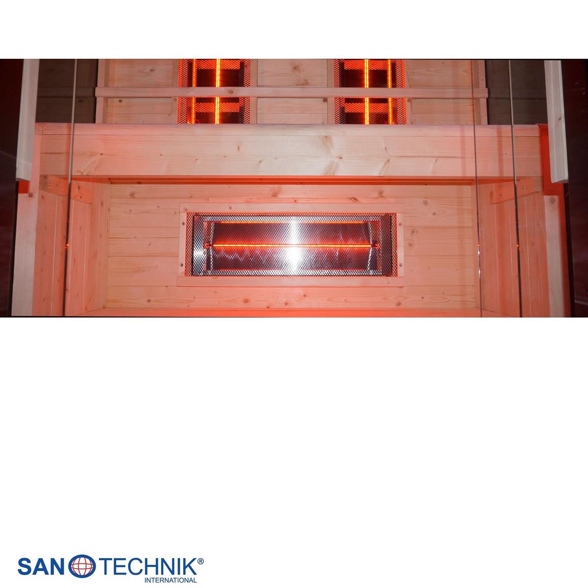 Infrarotkabine, für 2 Personen 5 Vollspektrumstrahler - Schwarz, KONVENTIONELL, Holz (125/190/100cm) - Sanotechnik