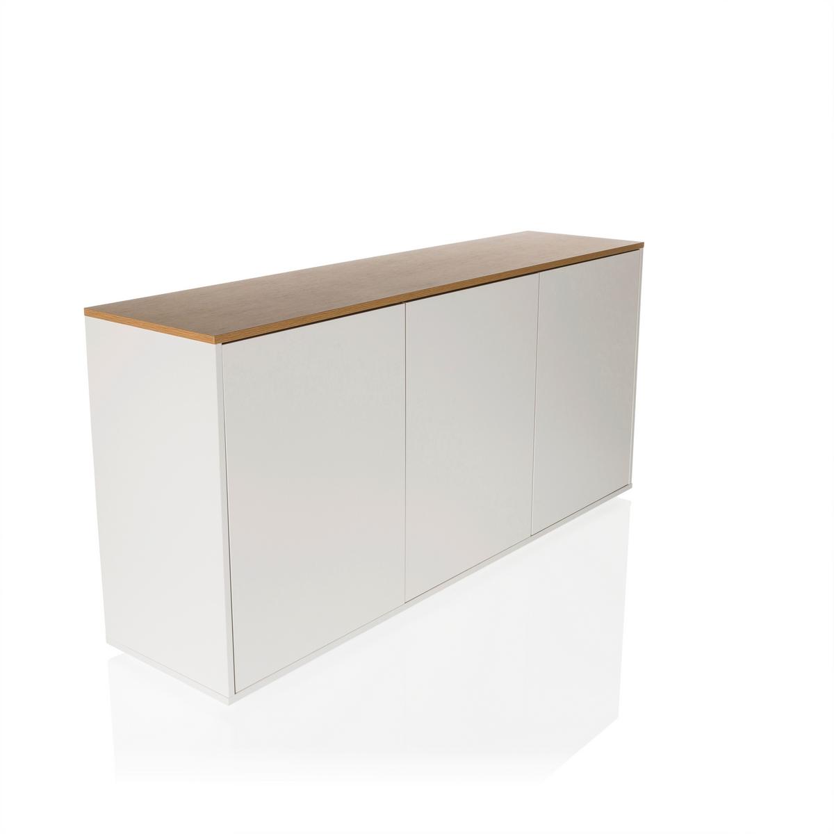 Sideboard Kelo S Weiß/eichefarben B: 160 Cm - Eichefarben/Weiß, MODERN, Holzwerkstoff (160/76/40cm) - MID.YOU