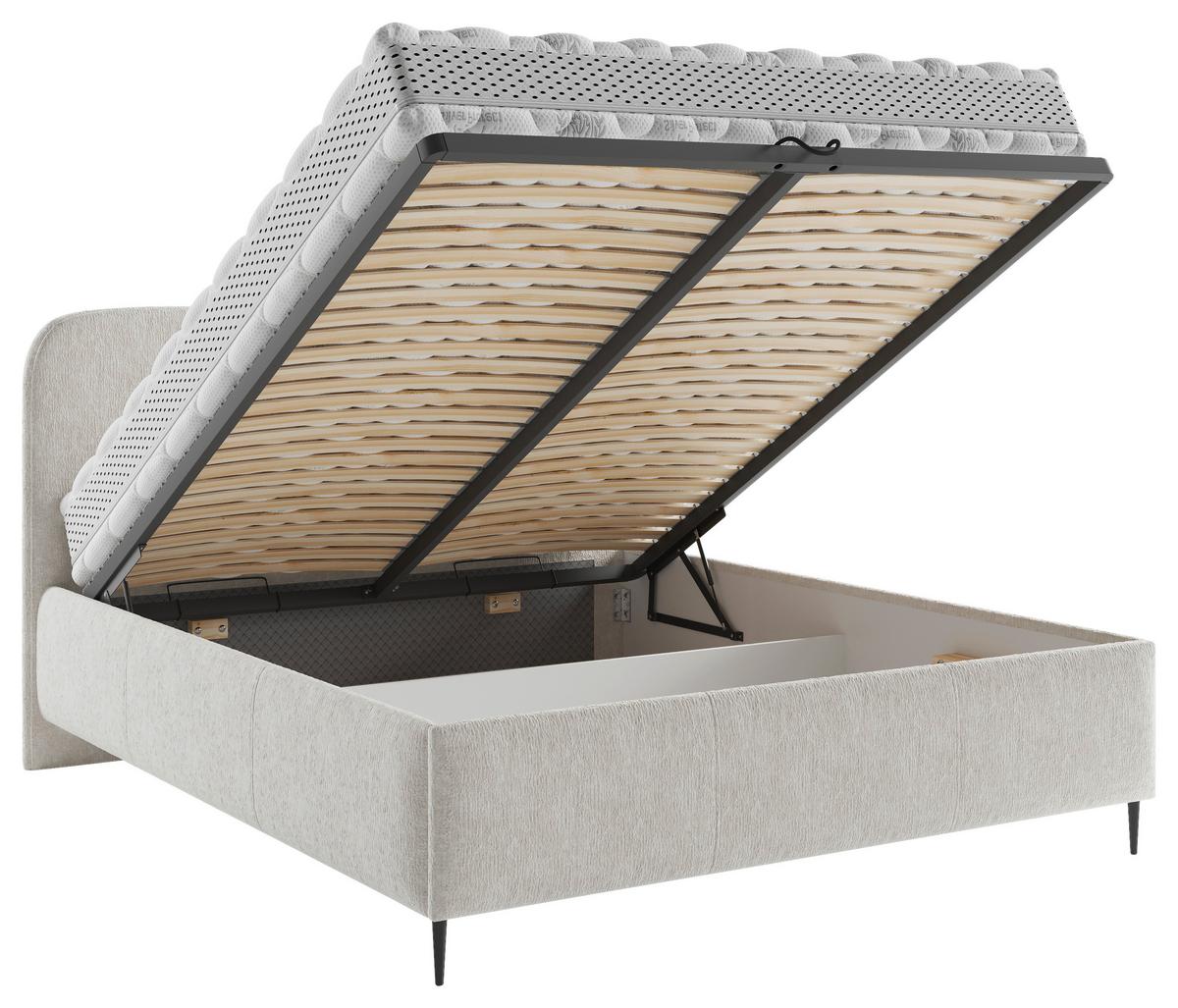 Polsterbett Bendi - Beige/Schwarz, MODERN, Holz/Holzwerkstoff (140/200cm) - MID.YOU