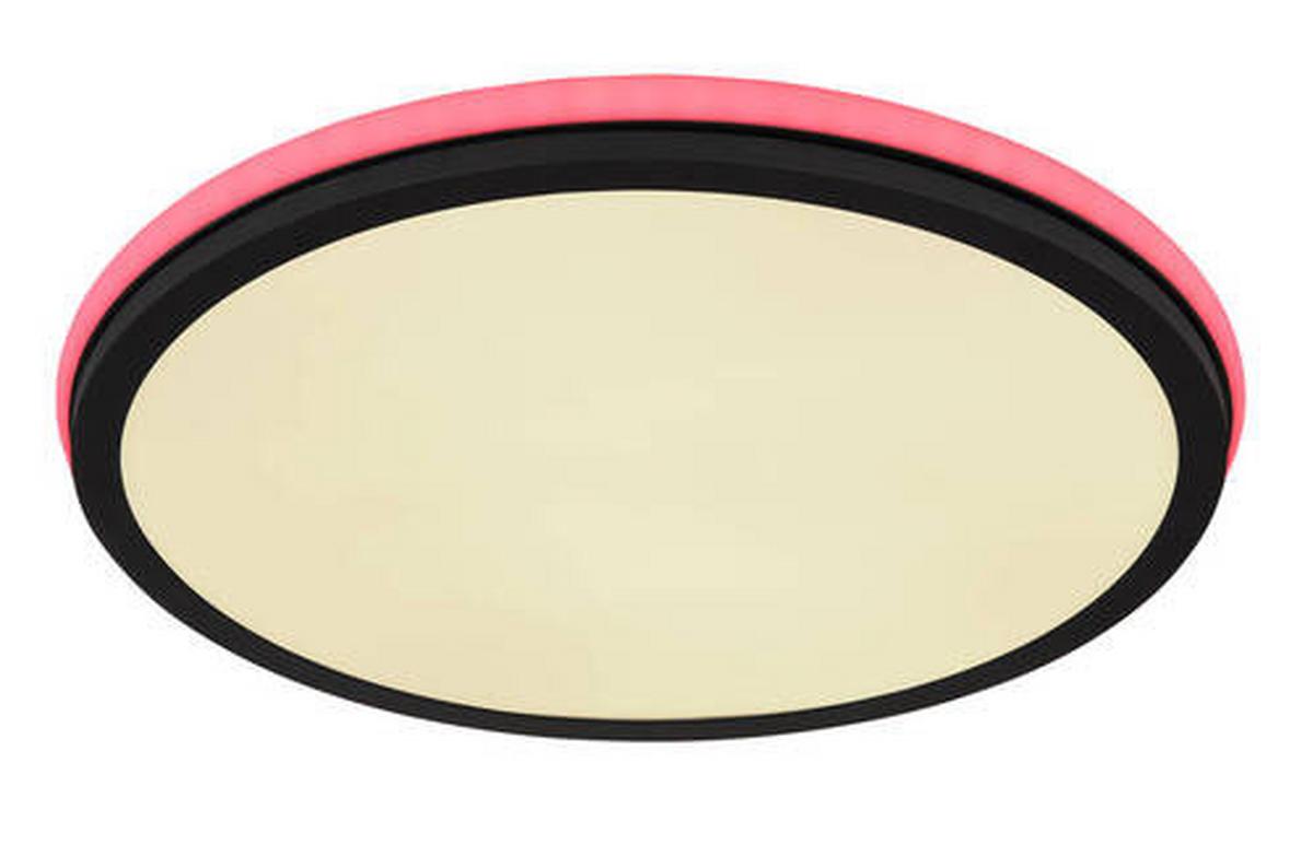 LED-Deckenleuchte 41391-40r - Opal/Schwarz, Design, Kunststoff/Metall (45/7cm) - Globo