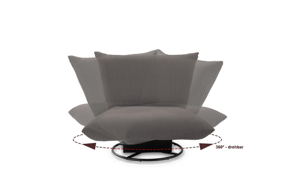 Relaxsessel Cremona Stoffbezug Grau - Schwarz/Grau, Design, Textil (100/78/96cm) - Livetastic