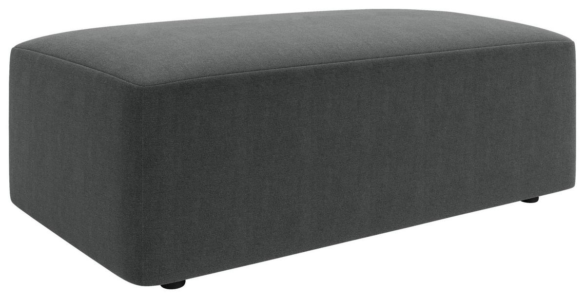 Hocker Wien, Anthrazit B: 112 cm - Anthrazit/Schwarz, MODERN, Textil (112/44/66cm) - Trendmanufaktur
