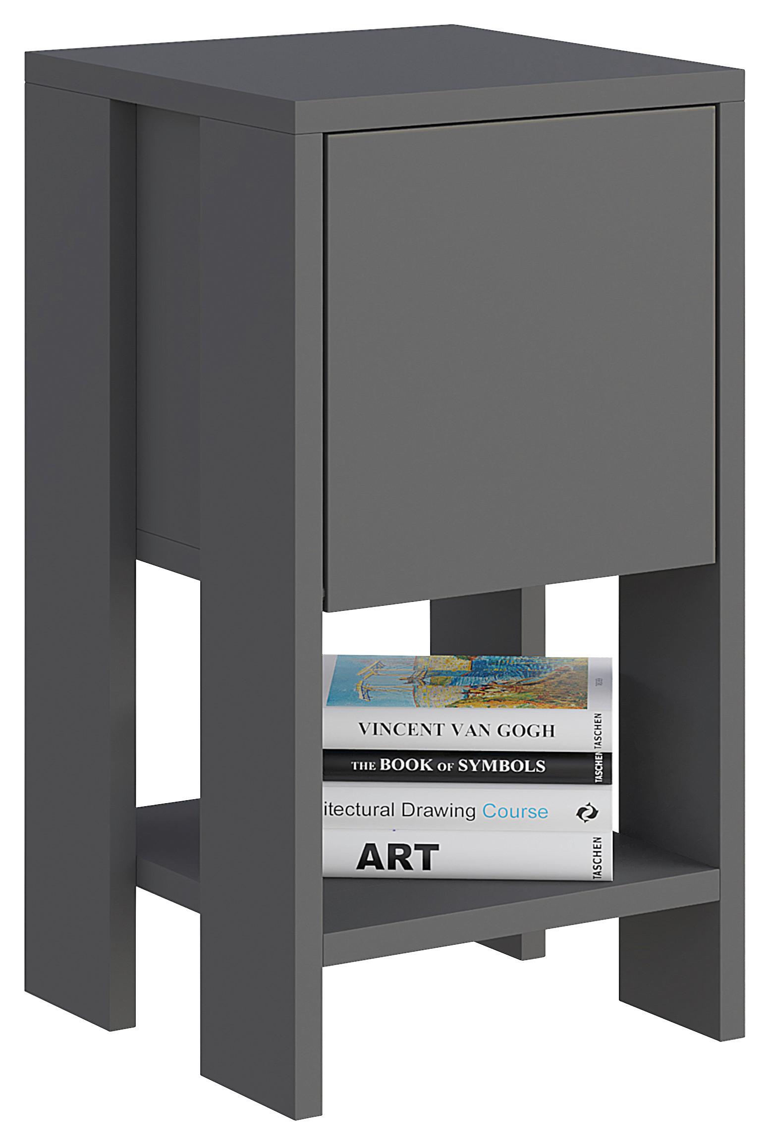 Nachttisch Ema Nachttisch - Anthrazit, Design, Holzwerkstoff (30/55/30cm) - Livetastic