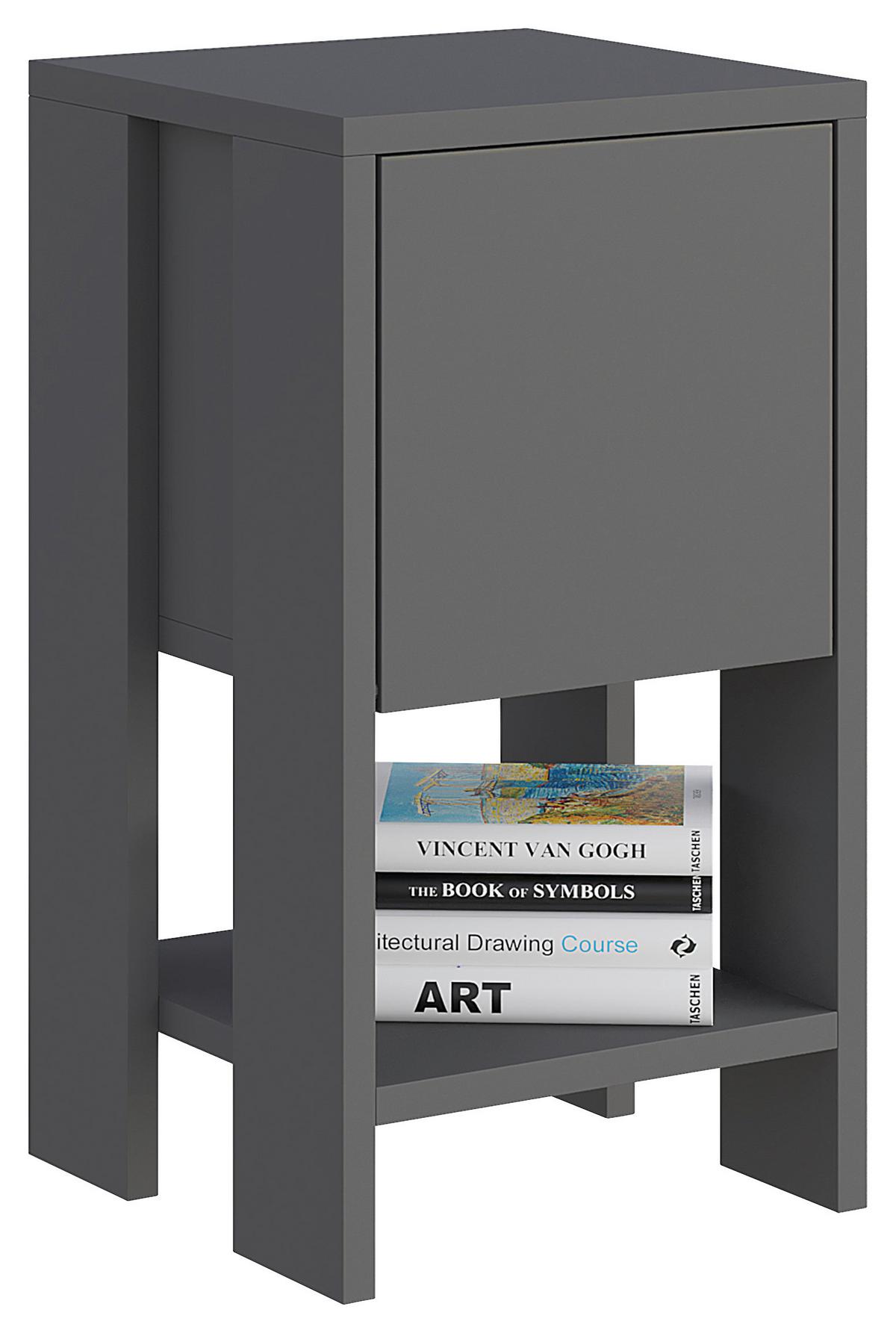 Nachttisch Ema Nachttisch - Anthrazit, Design, Holzwerkstoff (30/55/30cm) - Livetastic