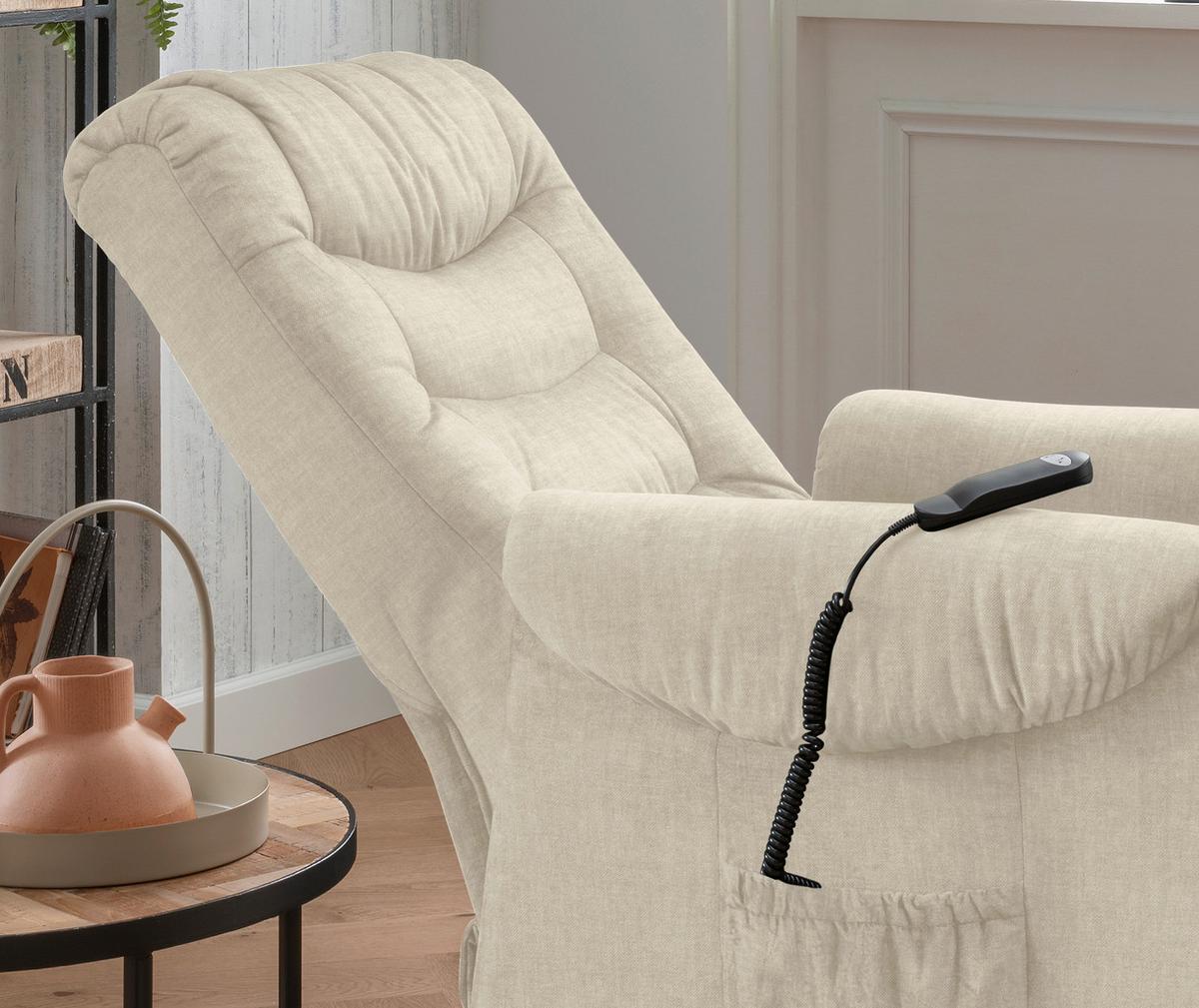 Fernsehsessel Nino Beige B: 78 Cm - Beige/Schwarz, Design, Textil (76/106/94cm) - Livetastic