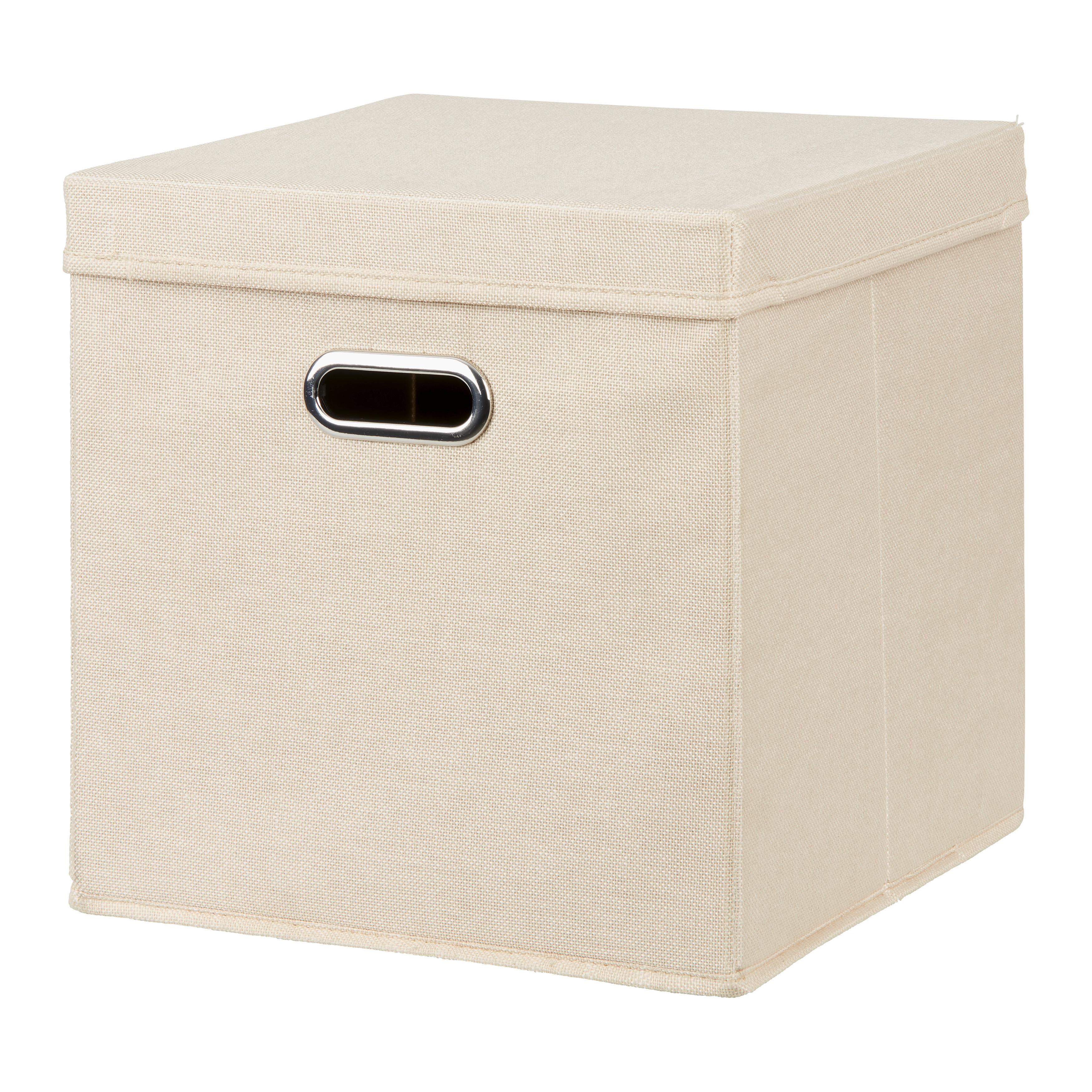 Skládací krabice BOBBY S VÍKEM - béžová, Moderní, karton/textil (33/32/33cm) - Mömax