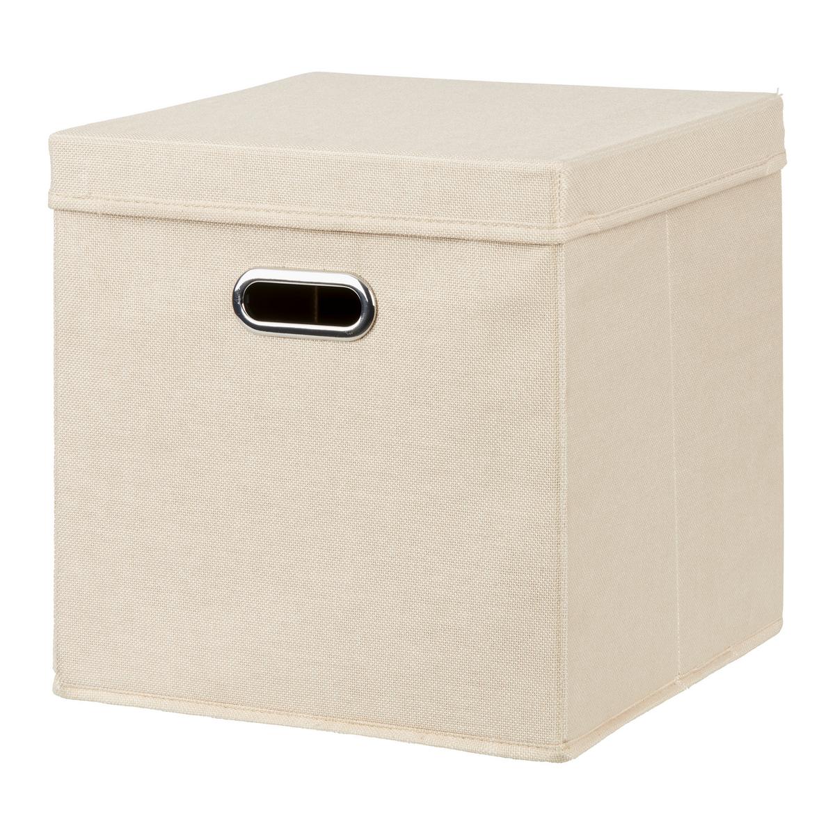 Skladací box BOBBY S VEKOM - béžová, Modern, kartón/textil (33/32/33cm) - Mömax
