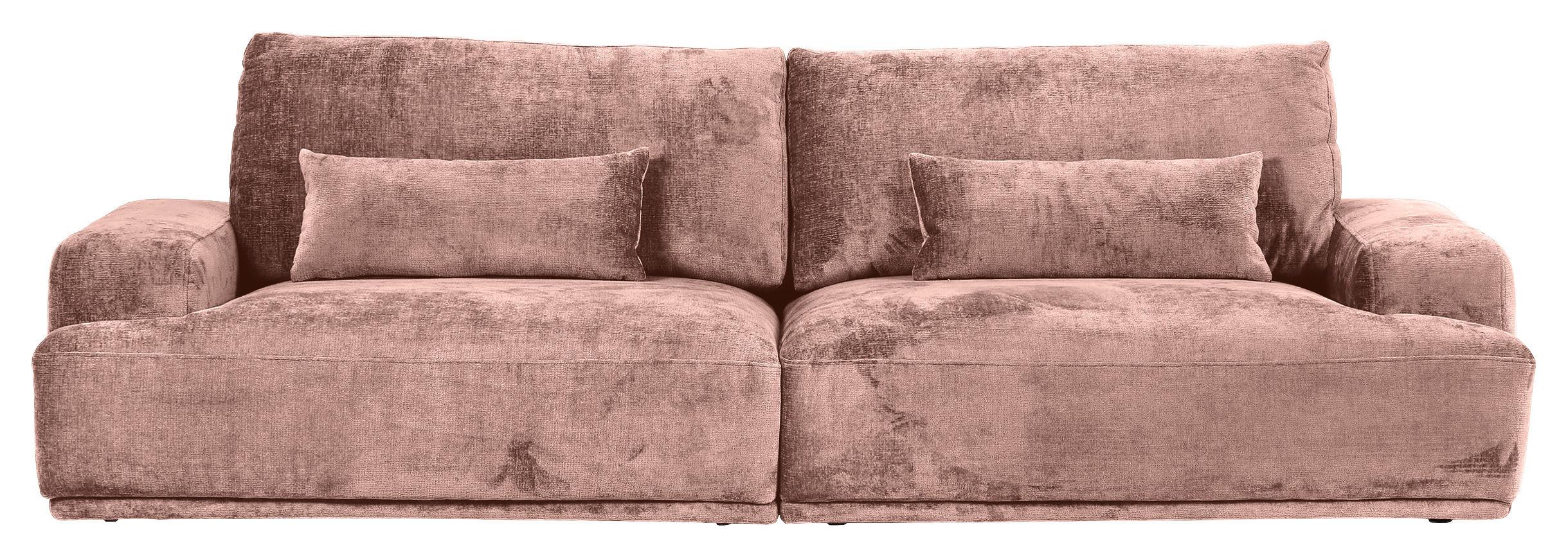 Bigsofa Mezino Altrosa B: 282 cm - Schwarz/Altrosa, KONVENTIONELL, Textil (282/73/115cm) - MID.YOU