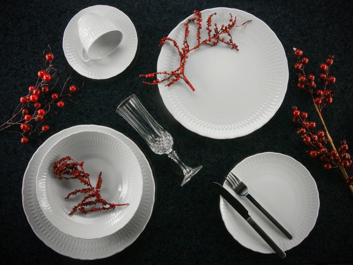 Kombiservice Sofia Keramik 2 Personen Geschirr Set Weiß - Weiß, Trend, Keramik - Creatable