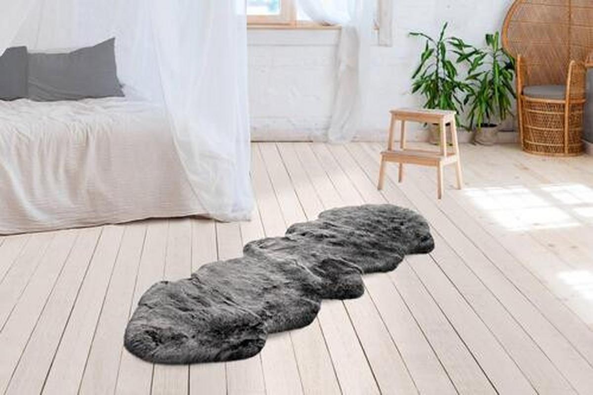 Kunstfell Tender Anthrazit 60x180 cm - Anthrazit, Design, Textil (60/180cm) - Kayoom