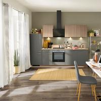Küchenzeile Win/plan Mit Geräten 280 Cm Eiche/anthrazit - Basics, Holzwerkstoff (280cm) - Express