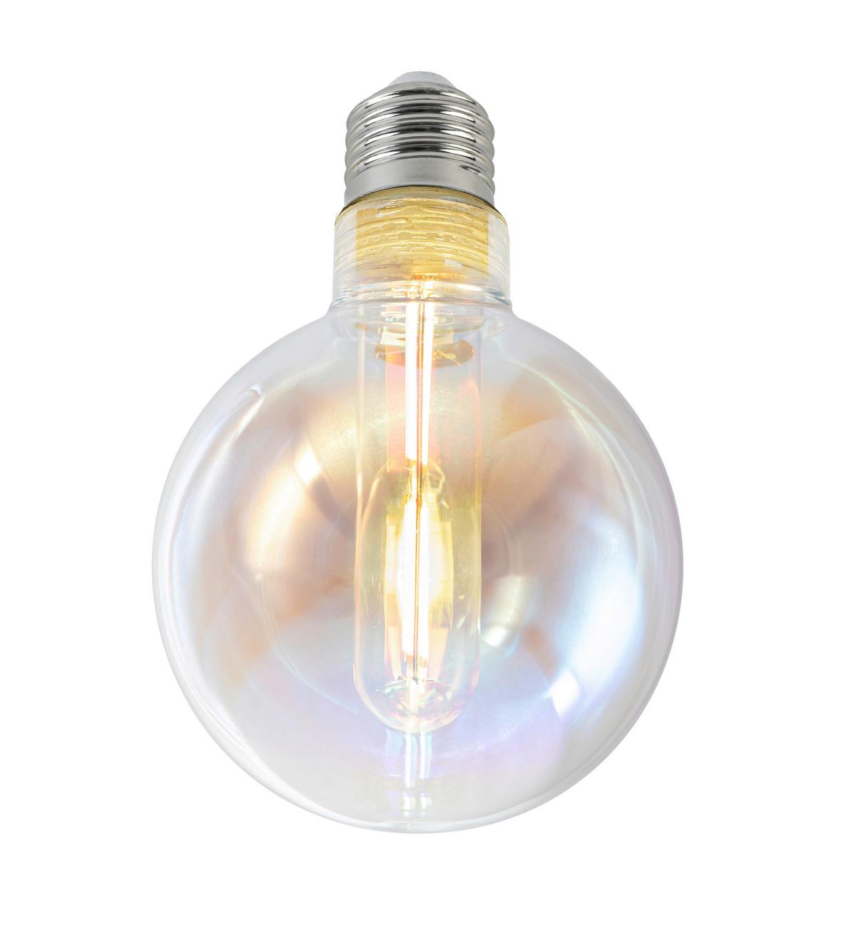 LED ŽÁROVKA DEKO - perleť, Romantický / Rustikální, kov/sklo (9,5/13,8cm) - Mömax