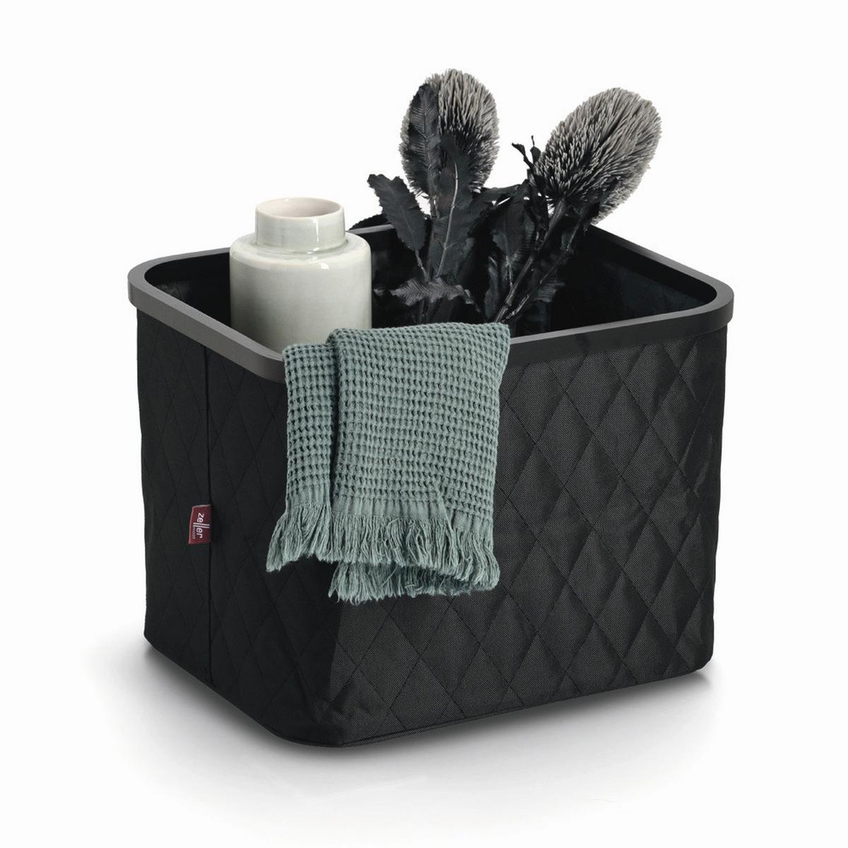 KORBSET Synthetikfaser, Schwarz, 2--Teilig - Schwarz, Basics, Textil (40/40/30cm) - Zeller Present