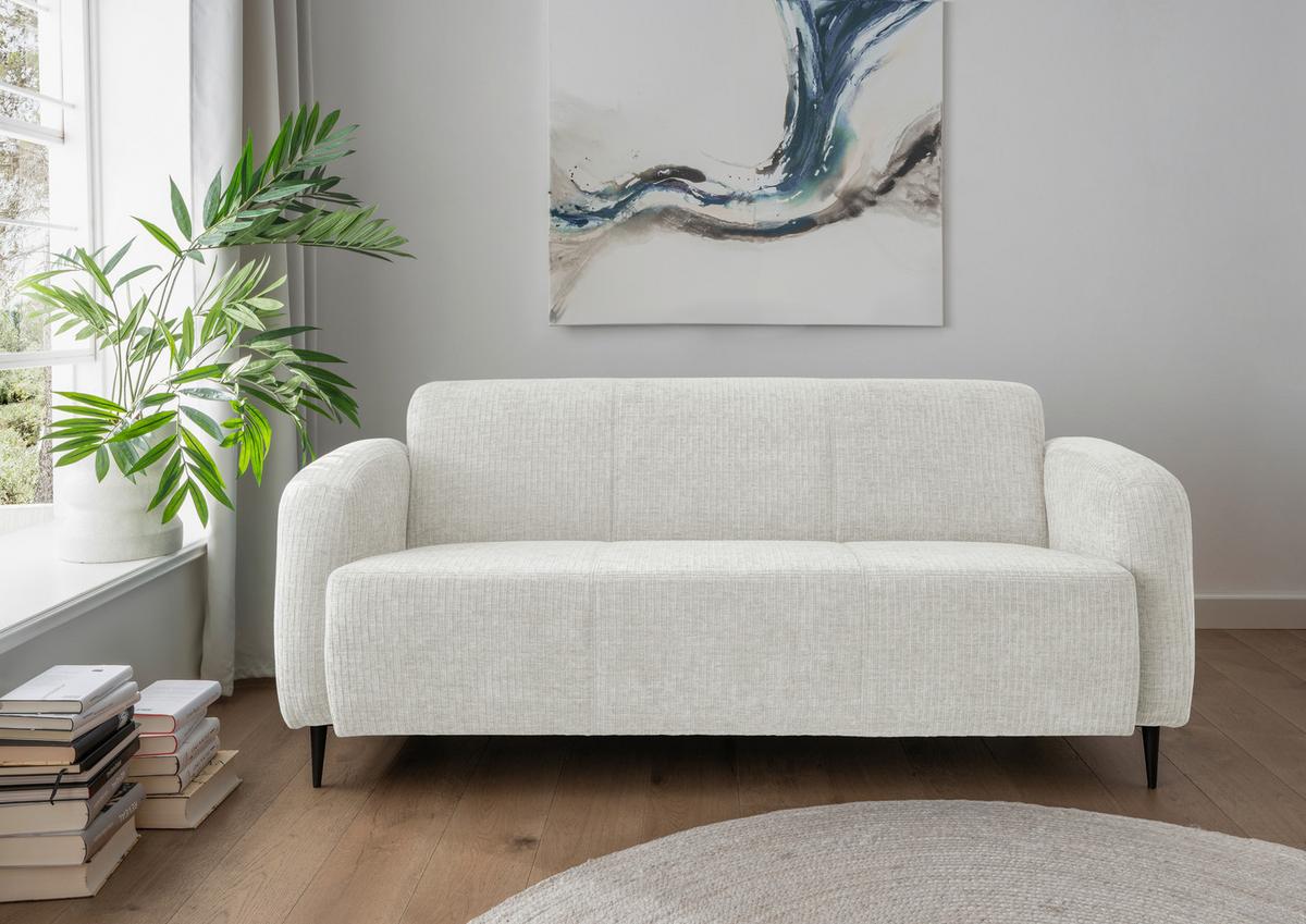 3-Sitzer-Sofa Marone Weiß B: 180cm - Schwarz/Weiß, MODERN, Textil (180/76/90cm) - Livetastic