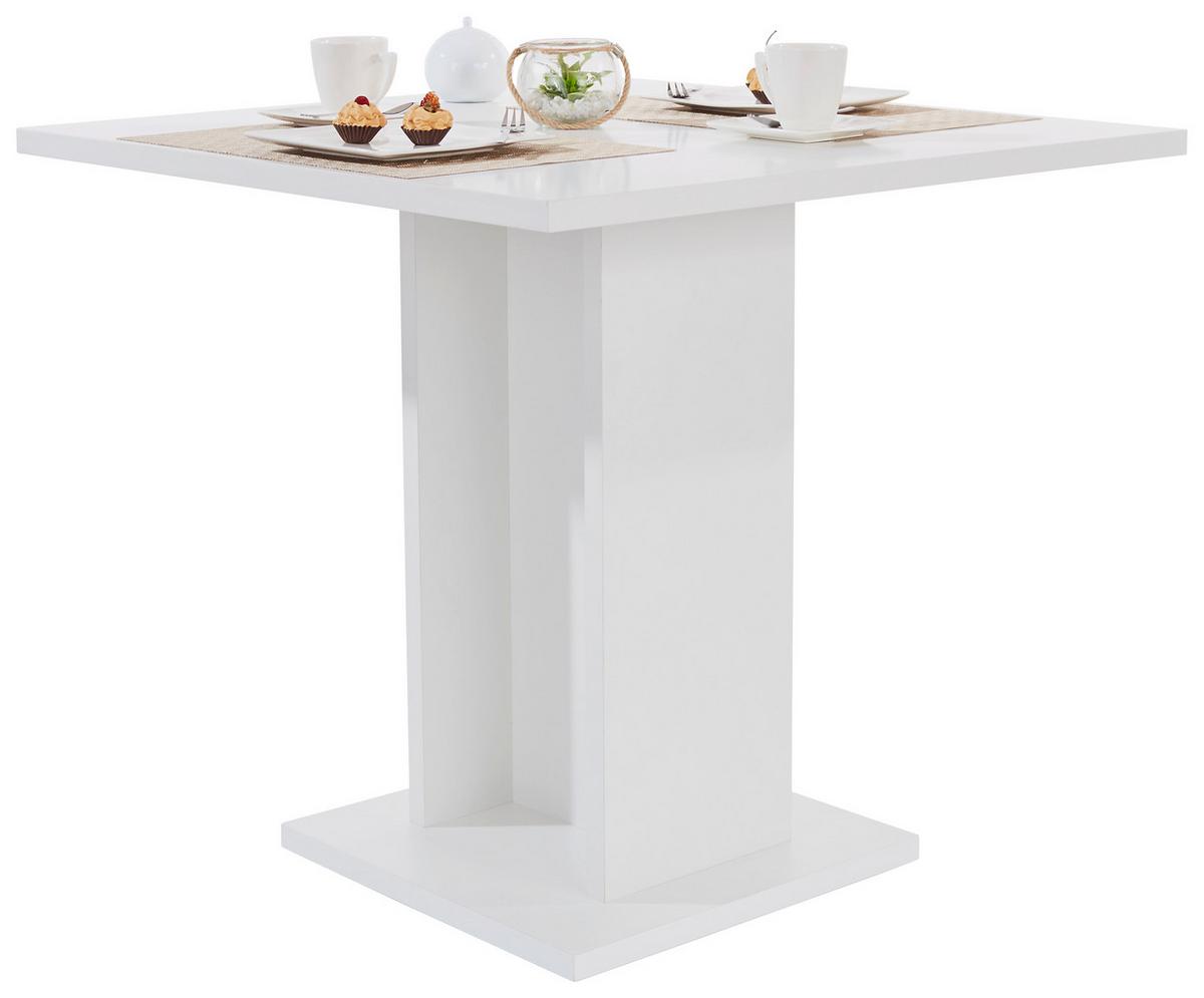 Esstisch Sigmund 79,5x79,5 cm Weiß - Weiß, KONVENTIONELL, Holzwerkstoff (79,5/74/79,5cm)