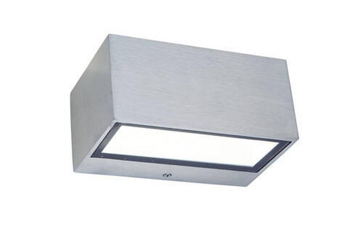 Außenleuchte Gemini 10,5 W Aluminiumguss Wandmontage - Edelstahlfarben, Basics, Metall (6,5/14/8,9cm)