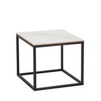 Couchtisch Michael Weiß/Schwarz, 50 cm - Schwarz/Weiß, MODERN, Stein/Metall (50/44/50cm) - MID.YOU