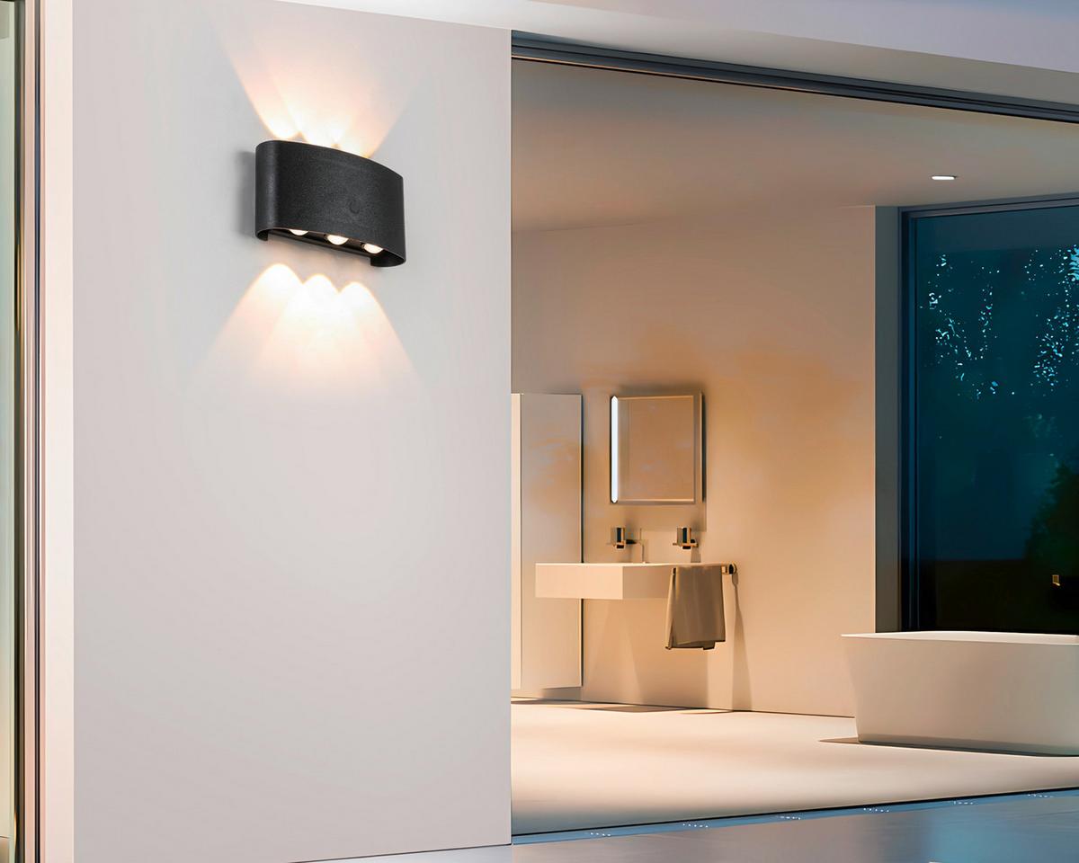 NÁSTĚNNÉ LED SVÍTIDLO BEIDE - černá, Moderní, kov/plast (5,25/17/8,5cm) - Mömax