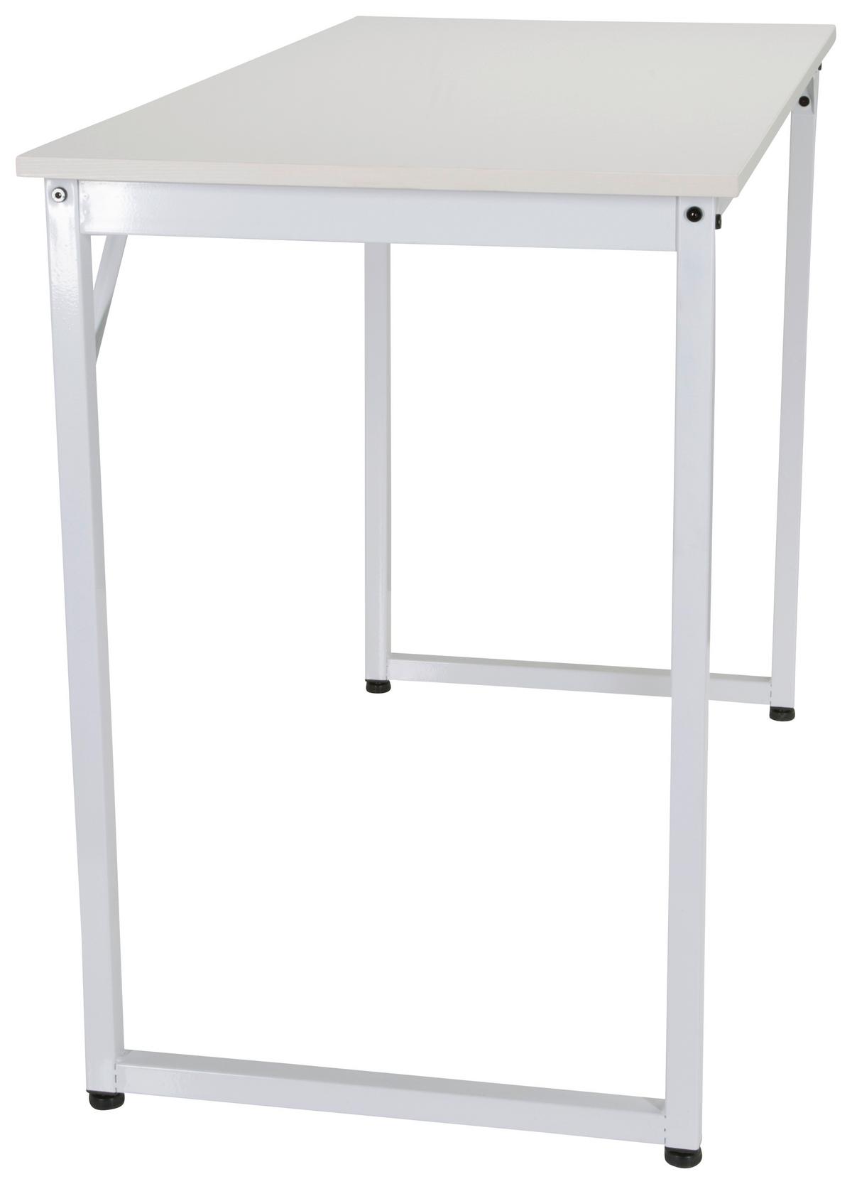 Schreibtisch Workspace I Weiß - Weiß, Basics, Holzwerkstoff/Metall (120/50/74cm) - MID.YOU