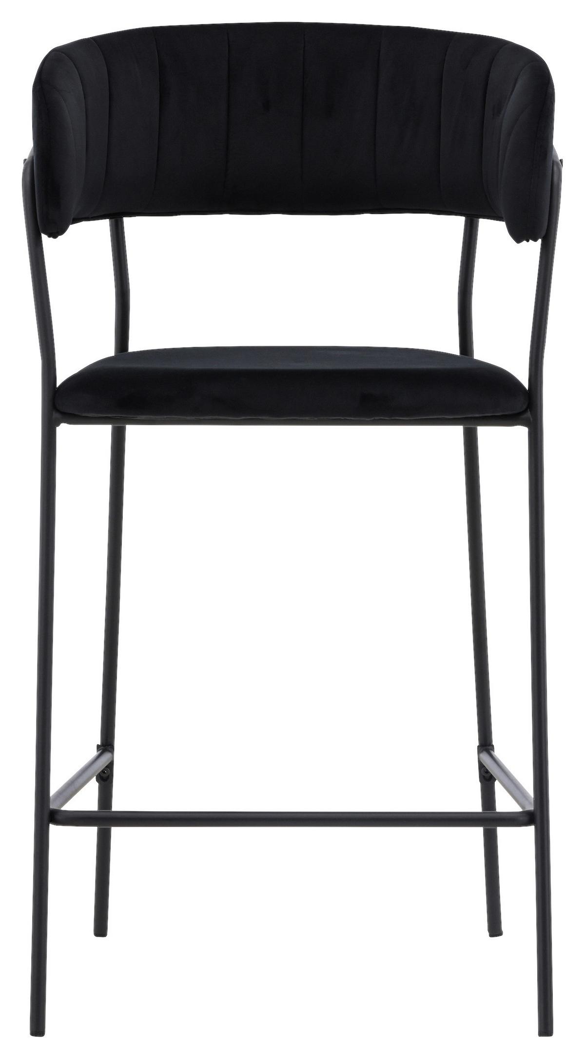 Barhocker-set Lui - Schwarz, Design, Textil/Metall (53/97/49cm) - Livetastic