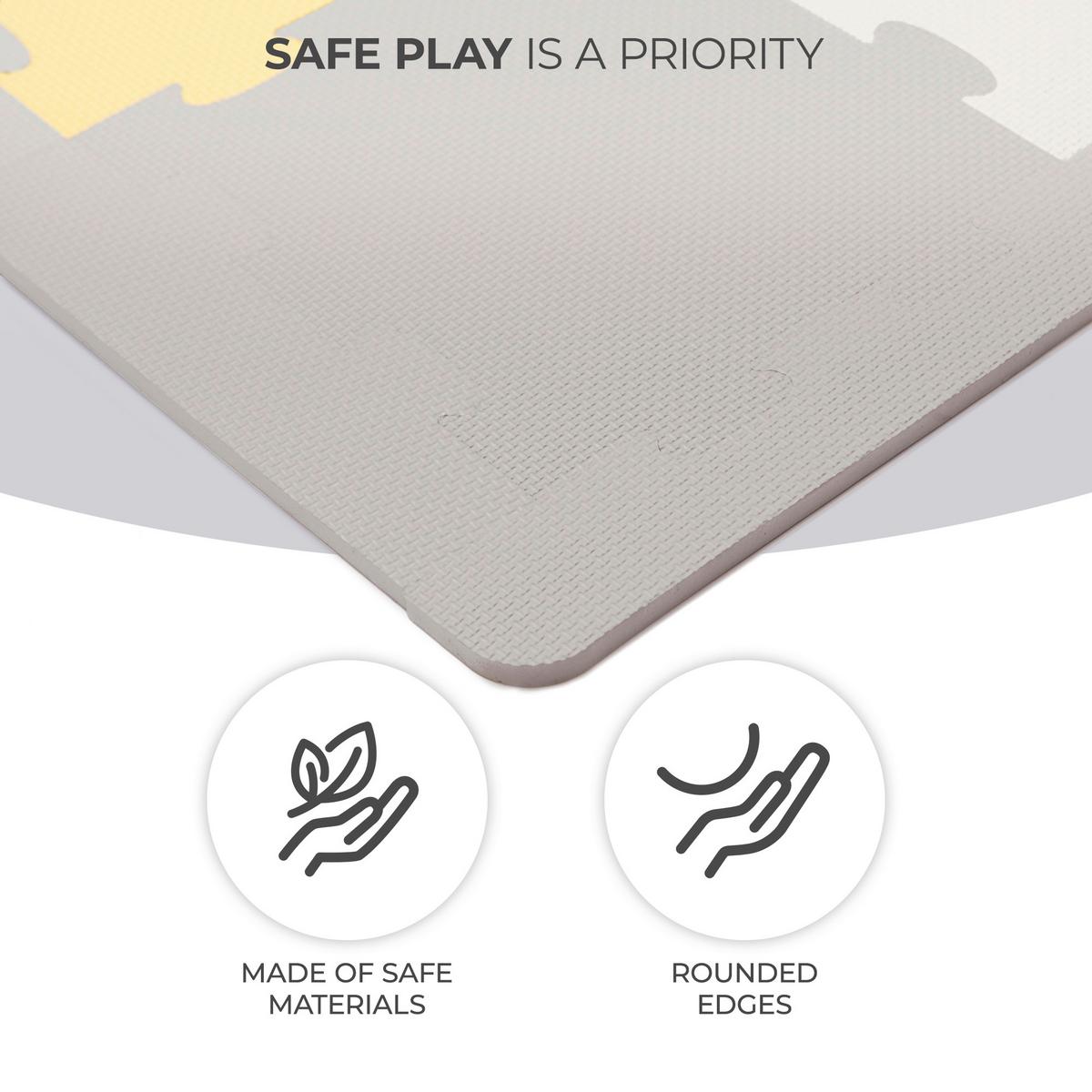 Bodenpuzzzle Luno Shapes Gelb, B/h/t: 165x1,2x185cm - Gelb/Weiß, Basics (165/1.2/185cm) - Kinderkraft