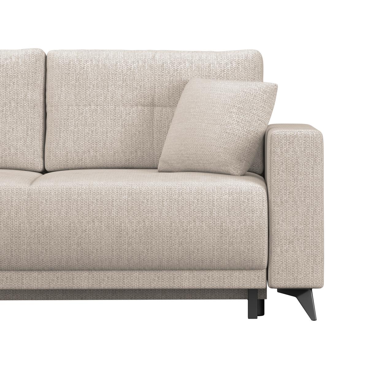 Ecksofa mit Schlaffunktion & Bettkasten Texas Hellbraun - Hellbraun/Schwarz, KONVENTIONELL, Holz (203/259cm)