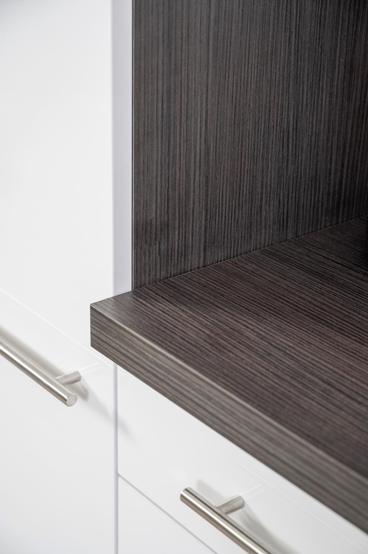 Küchenzeile Mit Geräten 270 Cm Weiß/grau - Weiß/Grau, KONVENTIONELL, Holzwerkstoff (270cm) - Respekta