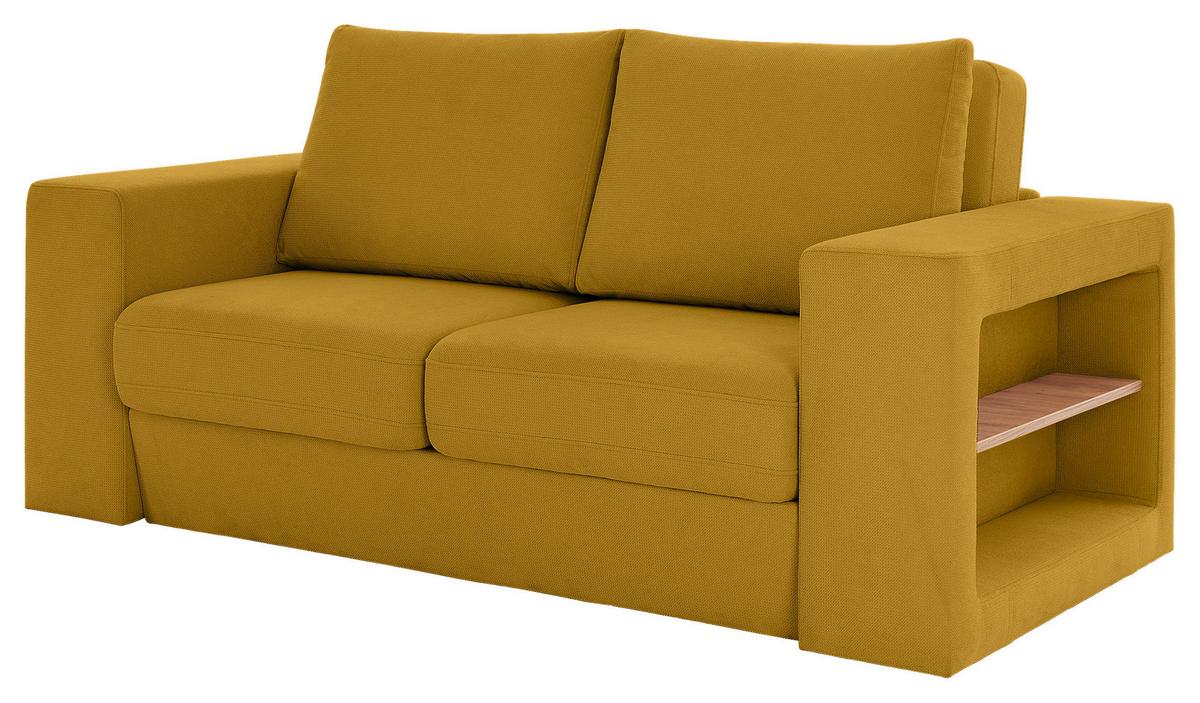 3-Sitzer-Sofa Looks V-2 - Eichefarben/Gelb, Design, Textil (212/96/107cm) - LOOKS by W.Joop