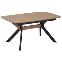 Esstisch Riga Naturfarben/SchwarzL:160-200cm - Schwarz/Naturfarben, MODERN, Holzwerkstoff/Metall (160/200/95/76cm) - Livetastic
