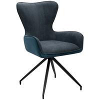 Stuhl Blake 70a Dunkelblau B: 57 Cm - Dunkelgrau/Schwarz, MODERN, Textil/Metall (57/93/64cm) - MID.YOU