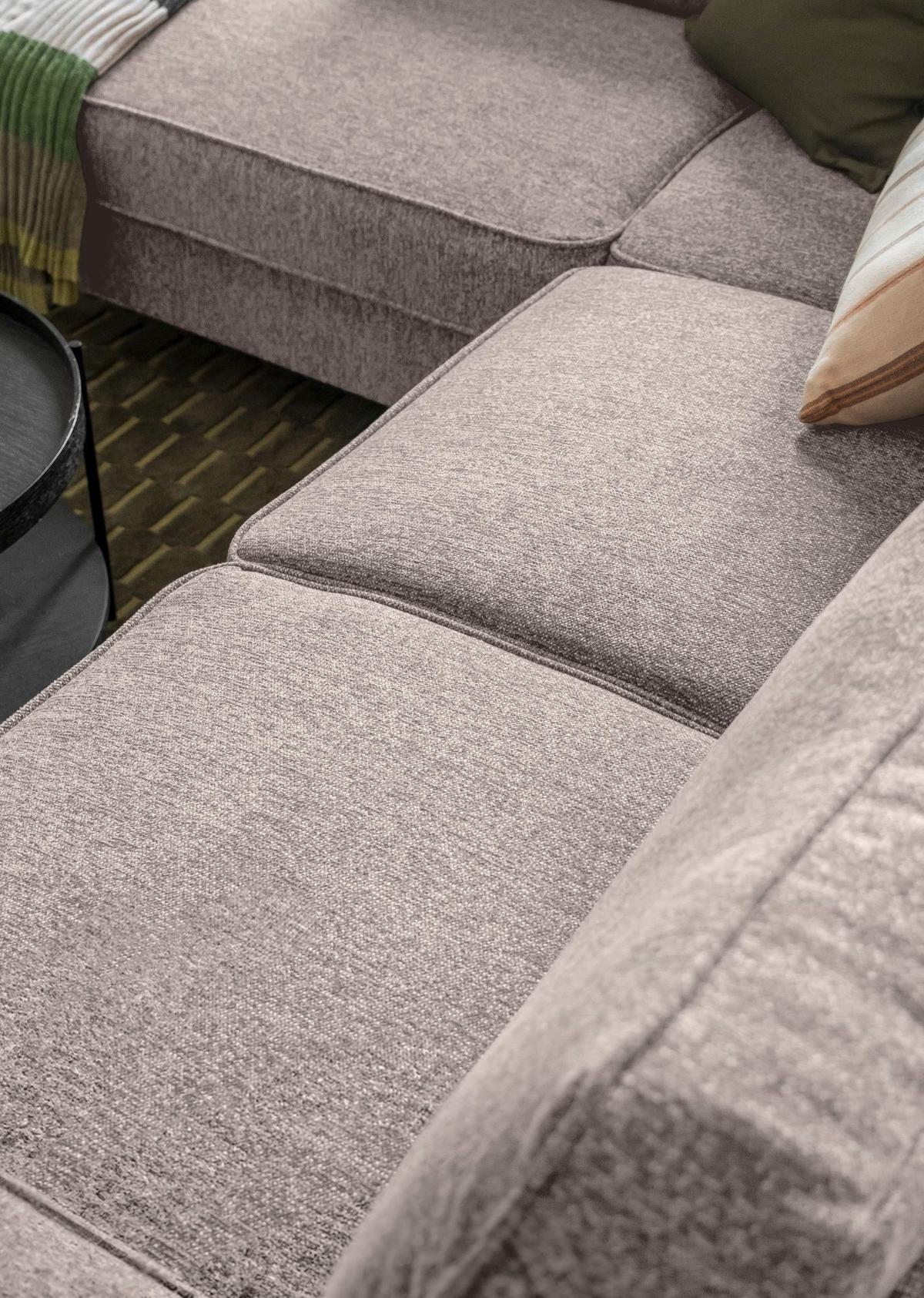 Ecksofa Molly Salz und Pfeffer S: 198x233 cm - Grauweiß/Schwarz, Textil (198/233cm) - MID.YOU