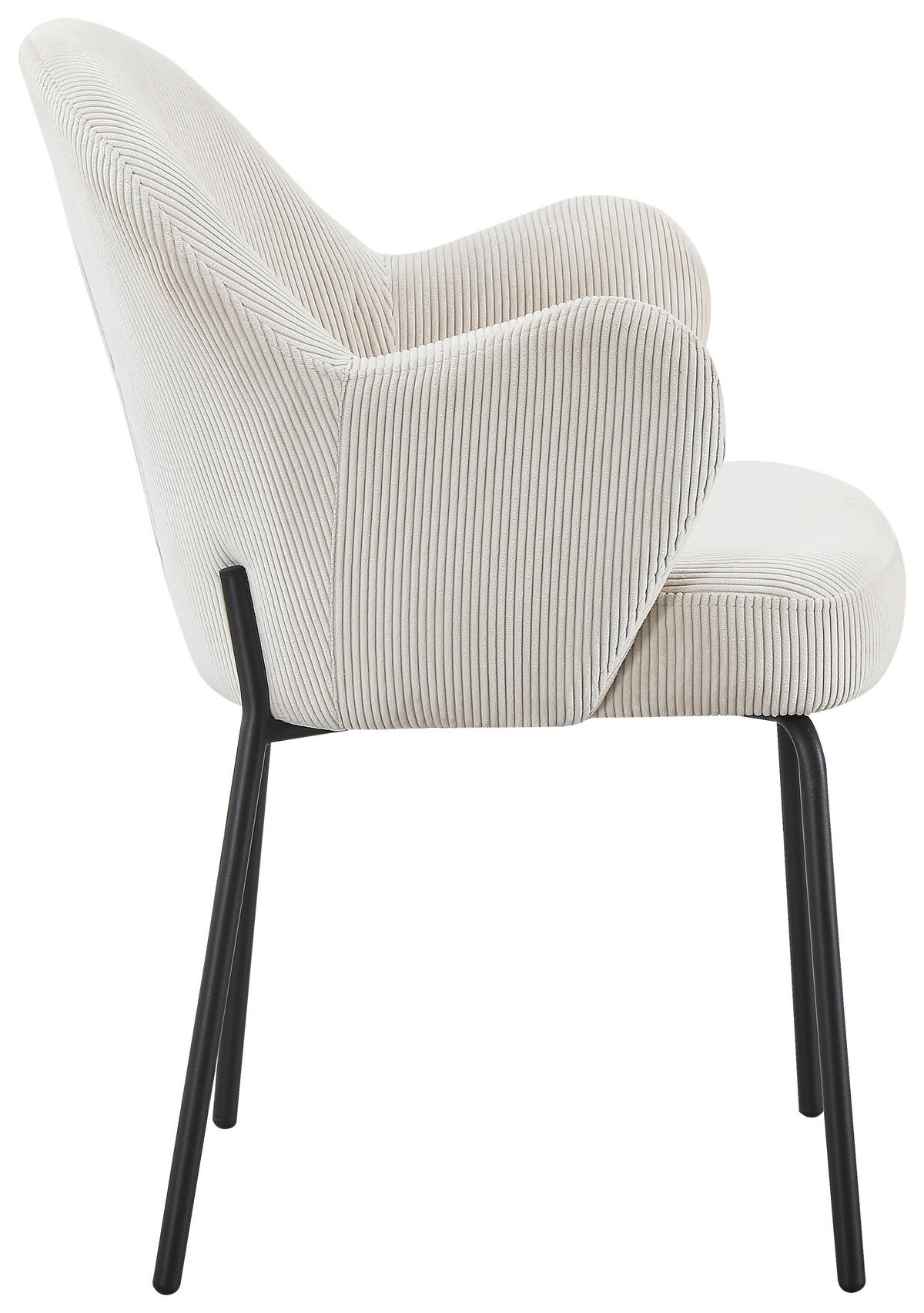 Armlehnstuhl Kala Beige B: 58 cm - Beige/Schwarz, MODERN, Textil/Metall (58/82/63cm) - Livetastic
