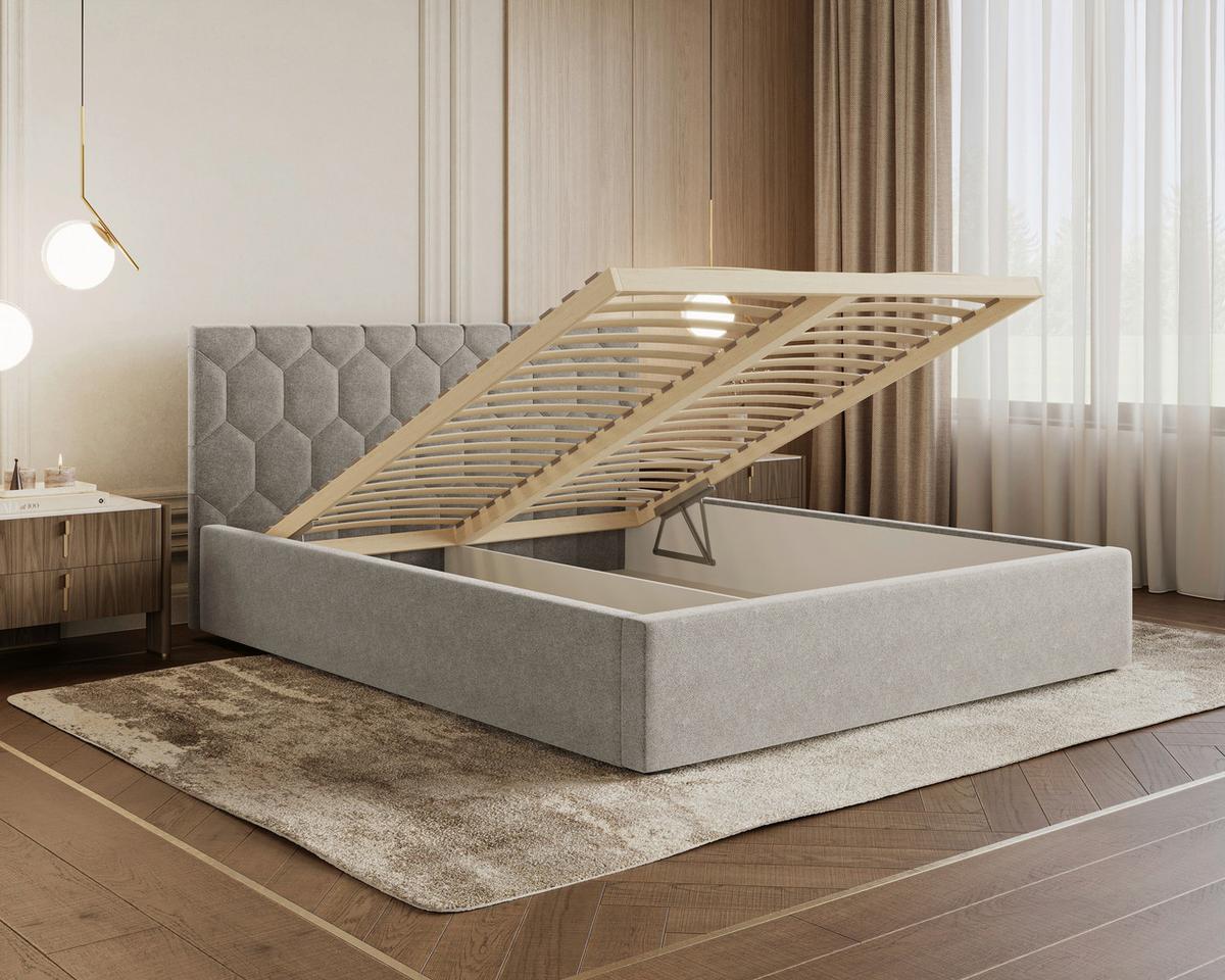 Polsterbett Veronice Silberfarben 160x200cm - Silberfarben/Schwarz, MODERN, Holz (160/200cm) - MID.YOU