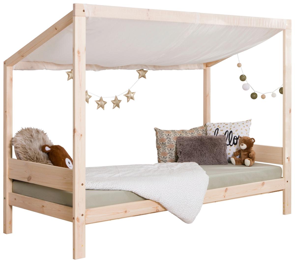 Bodenbett Mit Matratze 90x200 Cm Naturfarben - Naturfarben, MODERN, Holz/Textil (90/200cm) - MID.YOU