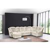Wohnlandschaft Boston Creme Chenille - Creme/Schwarz, KONVENTIONELL, Textil (165/333/216cm) - Livetastic