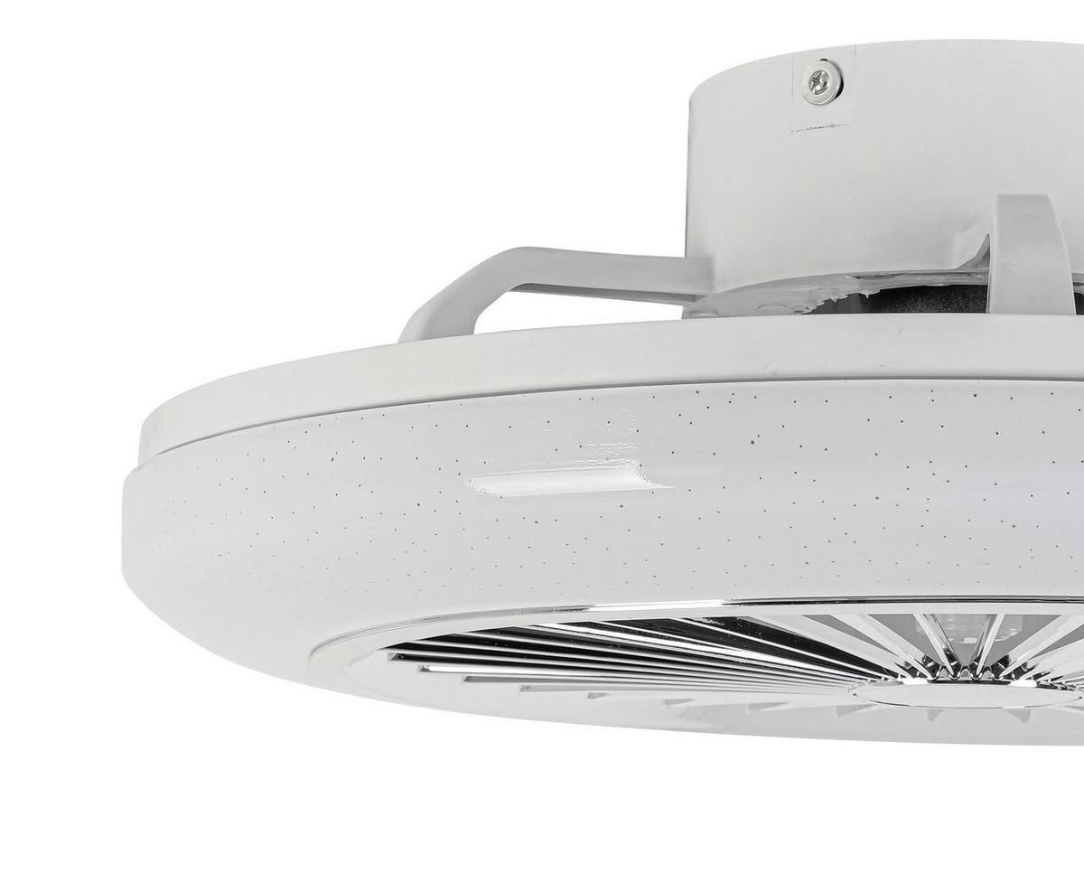 STROPNÍ VENTILÁTOR TUIO - bílá/barvy chromu, Moderní, plast (45/16cm) - Mömax