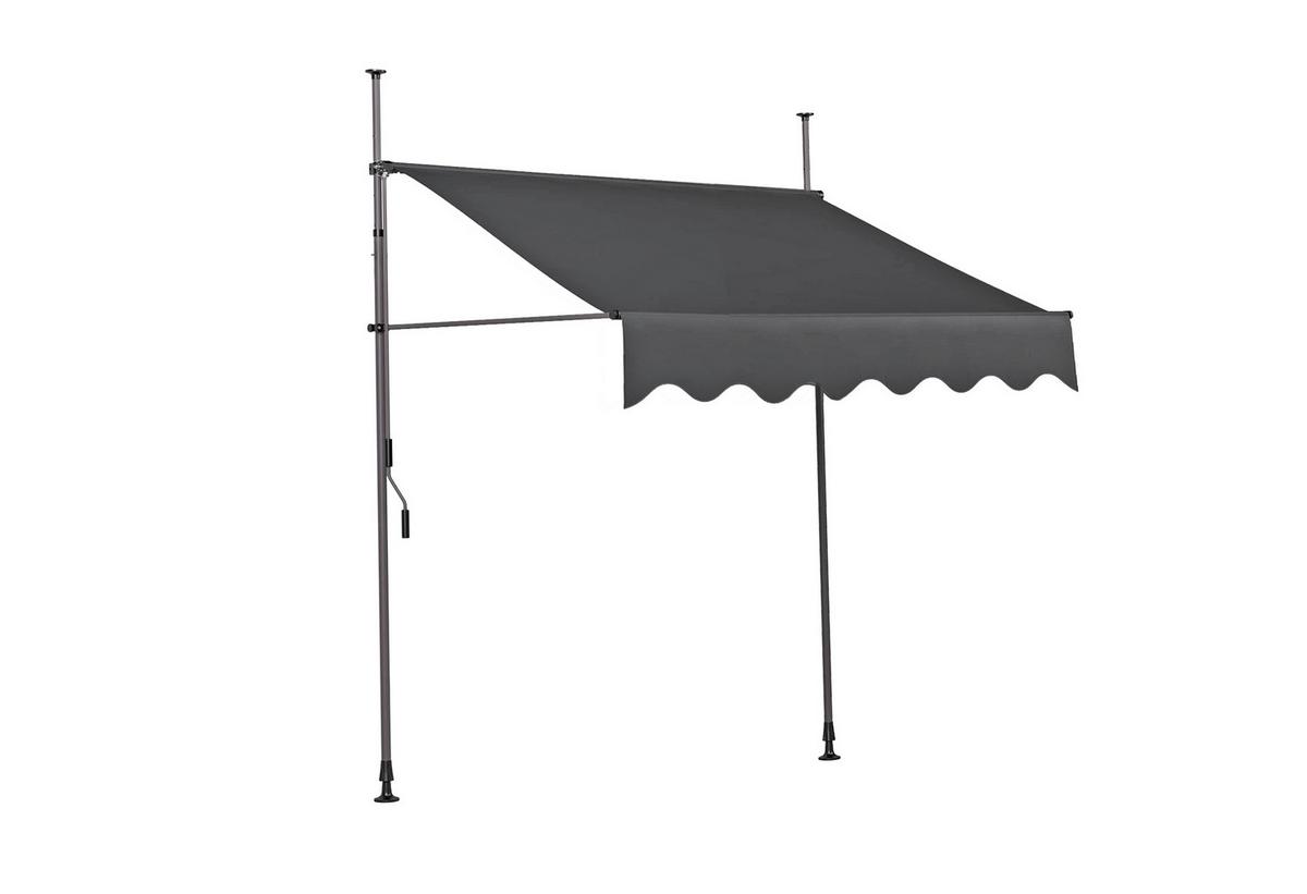 Klemmmarkise 250x300 cm - Dunkelgrau/Anthrazit, Basics, Textil/Metall (250/300/150cm)